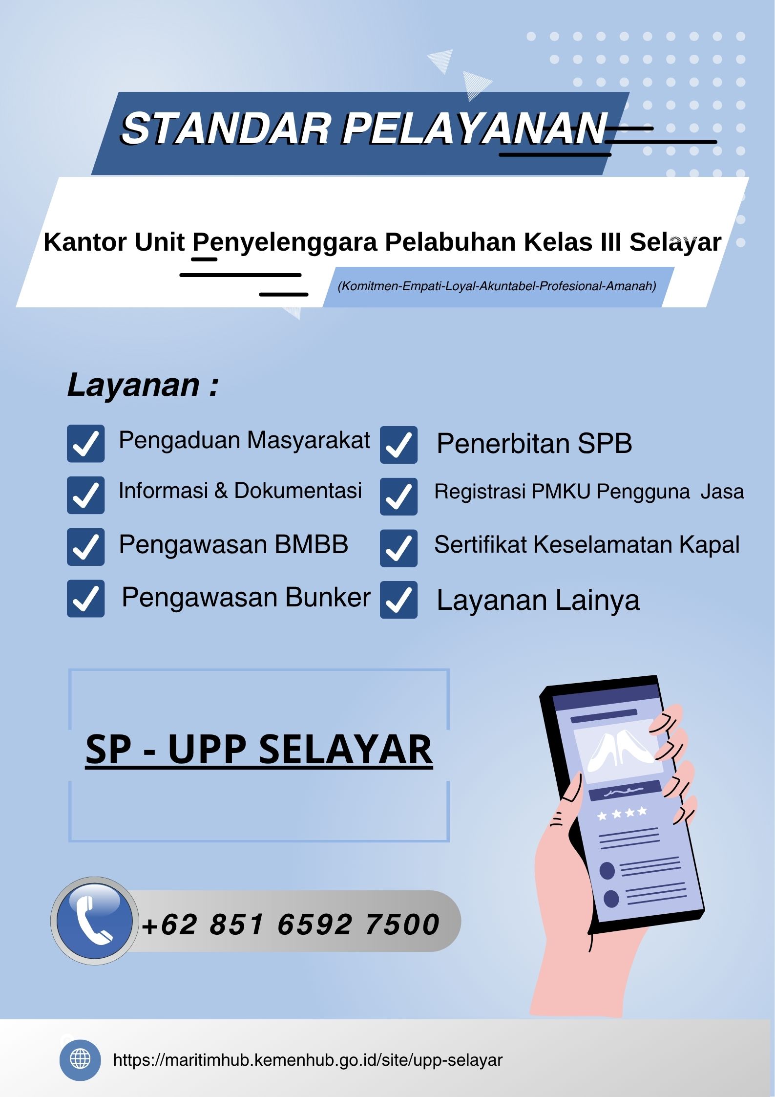 Standar Pelayanan Publik Kantor UPP Kelas III Selayar